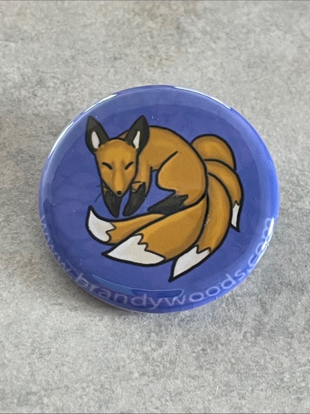 Cute kawaii red fox kitsune anime manga pinback button badge 1-1/4”